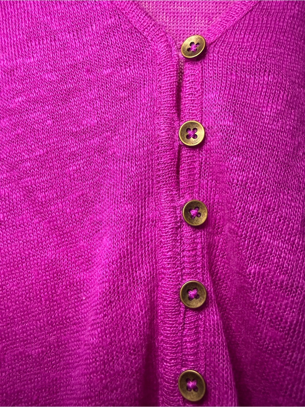 Lauren Ralph Lauren 100% Linen Purple Orchid Henley - Large - Picture 4 of 10